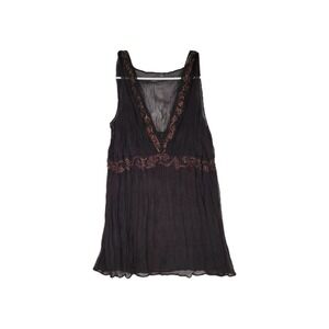 Gianni Bini Brown Sheer Boho Fairycore Tank Top Y2K Vintage Women's Medium